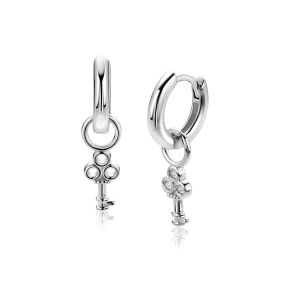 Zilveren oorbelbedels sleutel ZICH2824