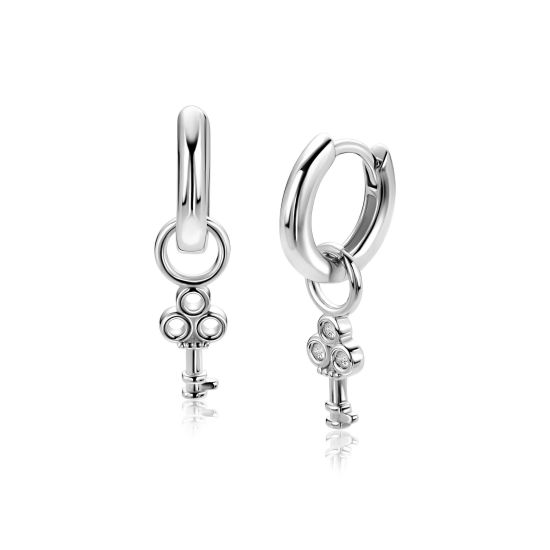 Zilveren oorbelbedels sleutel ZICH2824