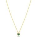 Zilveren collier geel verguld met zirkonia groen ZIC2697G