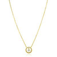 Zilveren collier geel verguld met zirkonia ZIC2816