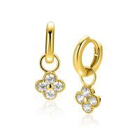 Zilveren oorbelbedels geel verguld met zirkonia ZICH2735Y