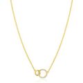 Zilveren collier 2xcirkel geel verguld zirkonia ZIC1782Y