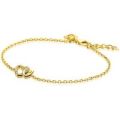 Zilveren armband geel verguld 2x hartje zirkonia ZIA2493Y