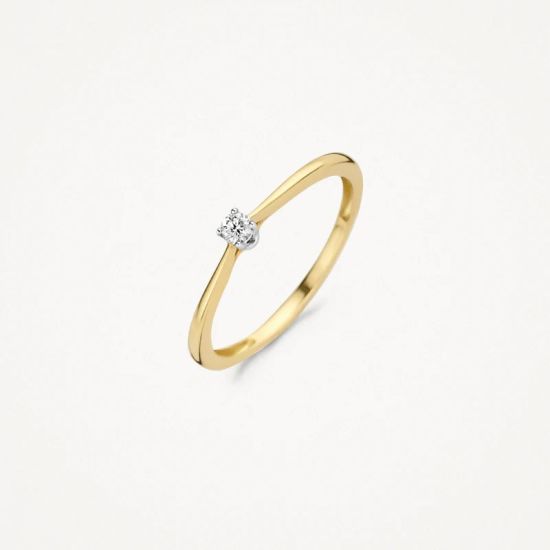 Gouden bicolor ring 0.06crt SI2 mt54 1621BDI/54