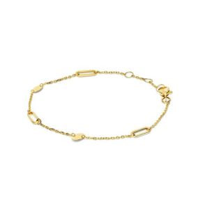 Gouden armband met ronde plaatjes en paperclip Beaux Arts 16-17-18cm JKB23254