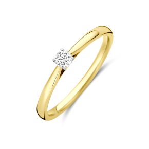 Gouden ring LG 0.10crt GH/SI mt 52 4209128