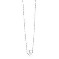 Zilveren collier met hart en im parel ZIC2865
