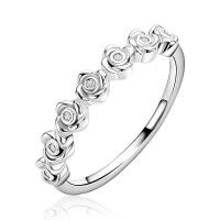 ZIlveren ring roosjes met zirkonia ZIR2873-54