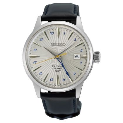 Seiko Presage GMT staal/leer SSK049J1