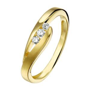 Gouden ring met zirkonia mat/glans mt58 4017614