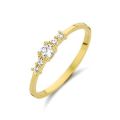 Gouden ring met 5x zirkonia mt58 4023716