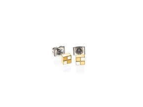 Boccia oorstekers titanium/geel 0518-04