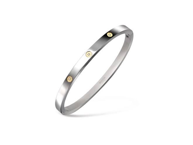 Boccia bangle titanium met geel en dia 0.015 03074-03