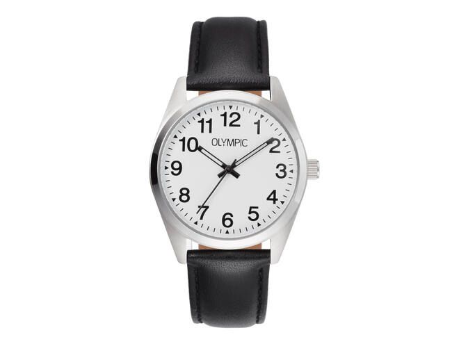 Olympic horloge staal/leer OL89HSL062