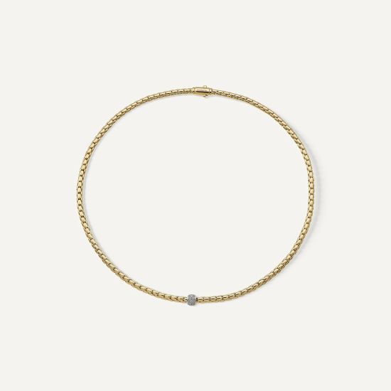 Chimento geelgouden collier 18K met briljant 0.23 crt G/VS 42cm 1G00915BB2420