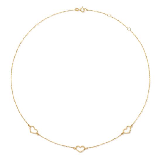 Gouden collier 3x hart JKN26.650