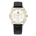 TH horloge dames staal/geel met leren band TH1710809