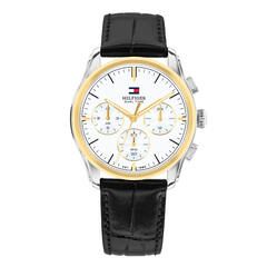 TH horloge dames staal/geel met leren band TH1710809