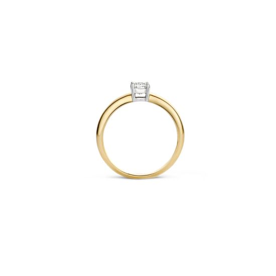 Gouden ring bicolor zirkonia 1129BZI/54