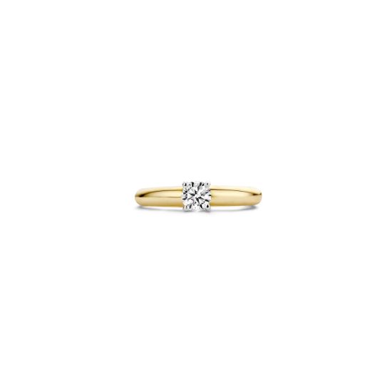 Gouden ring bicolor zirkonia 1129BZI/54