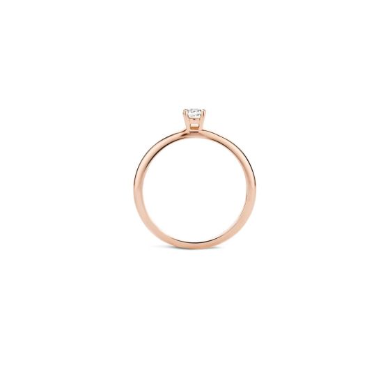 Roodgouden ring zirkonia mt54 1132RZI