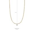 Gouden collier witgouden hanger zirkonia 42cm 3053BZI