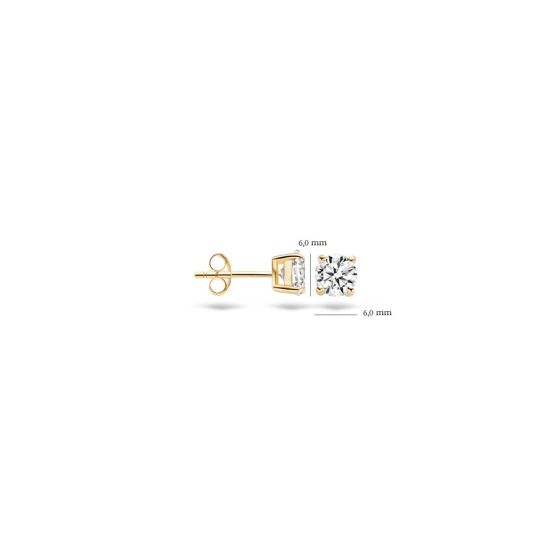Blush gouden oorsteker zirkonia 7014YZI