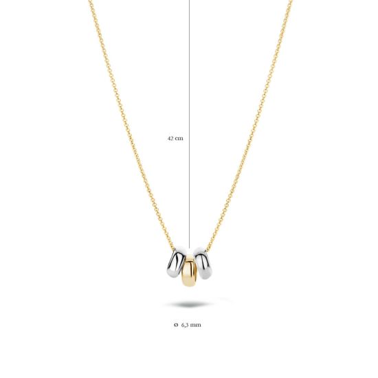 Gouden collier 3x cirkel 3055BGO