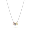 Witgouden collier 3x cirkel tricolor 3055WYR