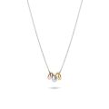 Witgouden collier 3x cirkel tricolor 3055WYR