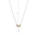 Witgouden collier 3x cirkel tricolor 3055WYR