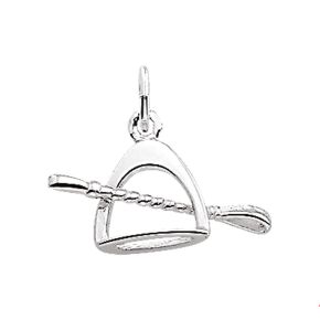 Zilveren hanger hoefijzer/zweep 1003691