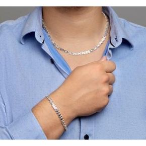 Zilveren armband platte koningsschakel 6.5mm 21cm 1002068