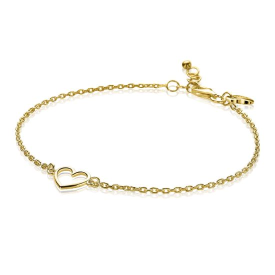 ZIlveren armband geel verguld met hartje ZIA1420G
