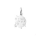 Zilveren kinderkopje meisje 14,1x9,8mm 1005204