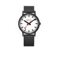 Mondaine horloge heren zwart/rubber MS1.41110.RB