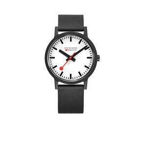 Mondaine horloge heren zwart/rubber MS1.41110.RB