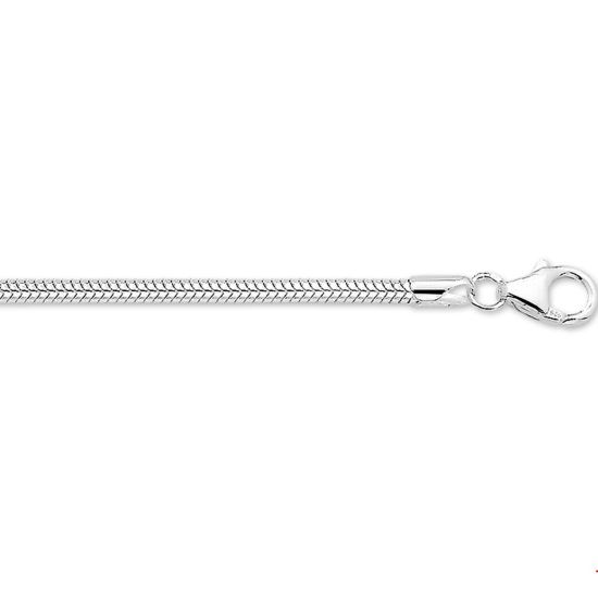 Zilveren slang collier 45cm