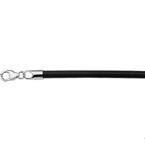 Zilver collier rubber 45cm 3mm