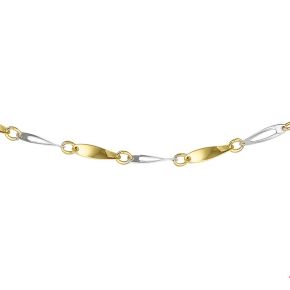Gouden collier bicolor 45cm 4.9gr
