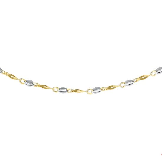 Gouden collier bicolor 44cm