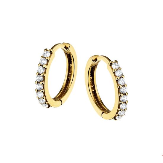 Gouden oorringen zirkonia 1.5x13mm 4016428