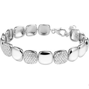 Zilveren armb zirk vierkante schakel 17.5-20.5 1324262