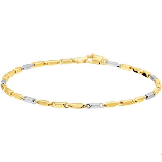 Gouden armband bicolor 18cm