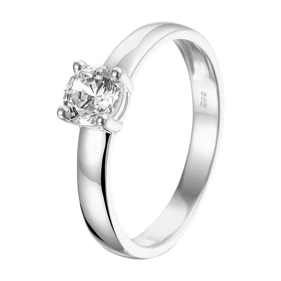 Witgouden ring zirk mt 17.5