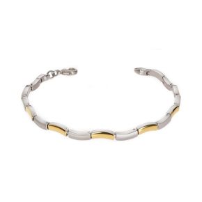 Boccia armband titanium/geel pvd 0370-02