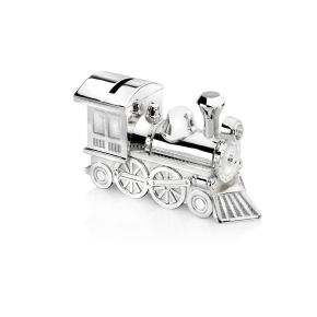 Zilverstad verzilverde spaarpot ''locomotief''