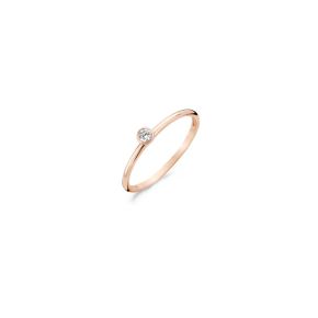 Roodgouden ring gladom zirkonia 1198RZI/52
