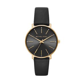 MK horloge dames staal/geel/leer  MK2747