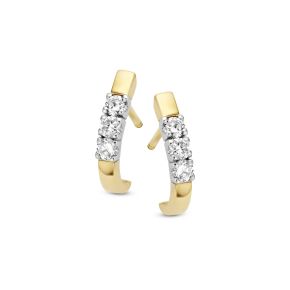 Gouden oorstekers 6x0.03crt H/SI